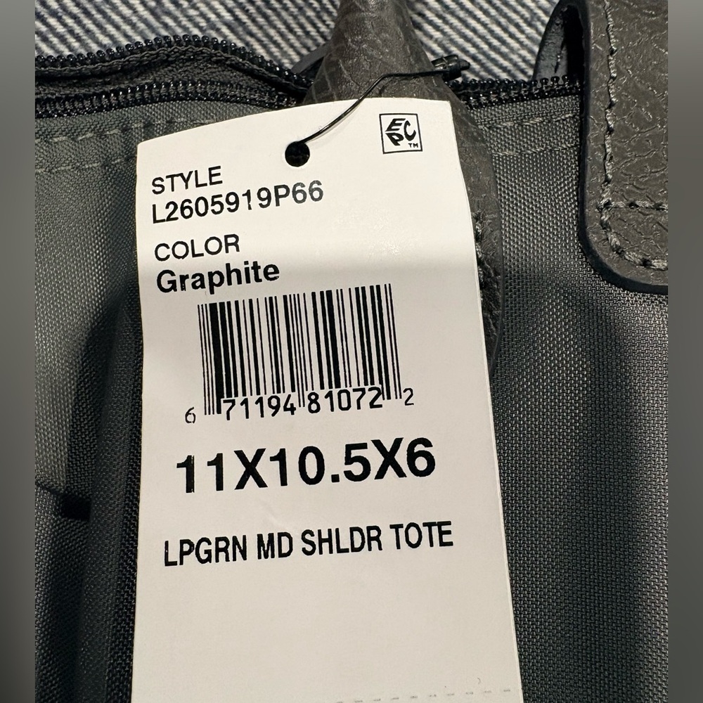 Longchamp Le Pliage Green Medium Nylon Tote Bag | color: graphite - Picture 10 of 10